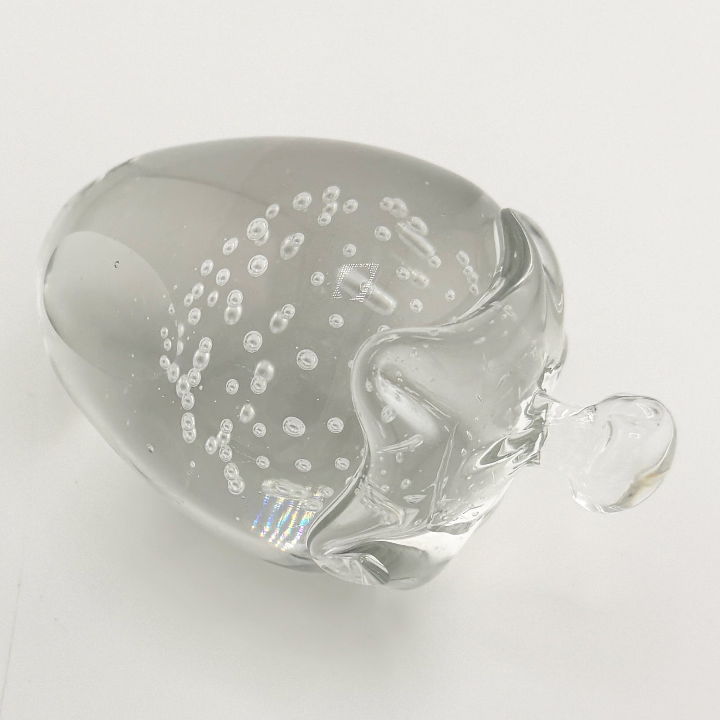 Murano Art Glass Strawberry Paperweight Sculpture with Controlled Bubbles