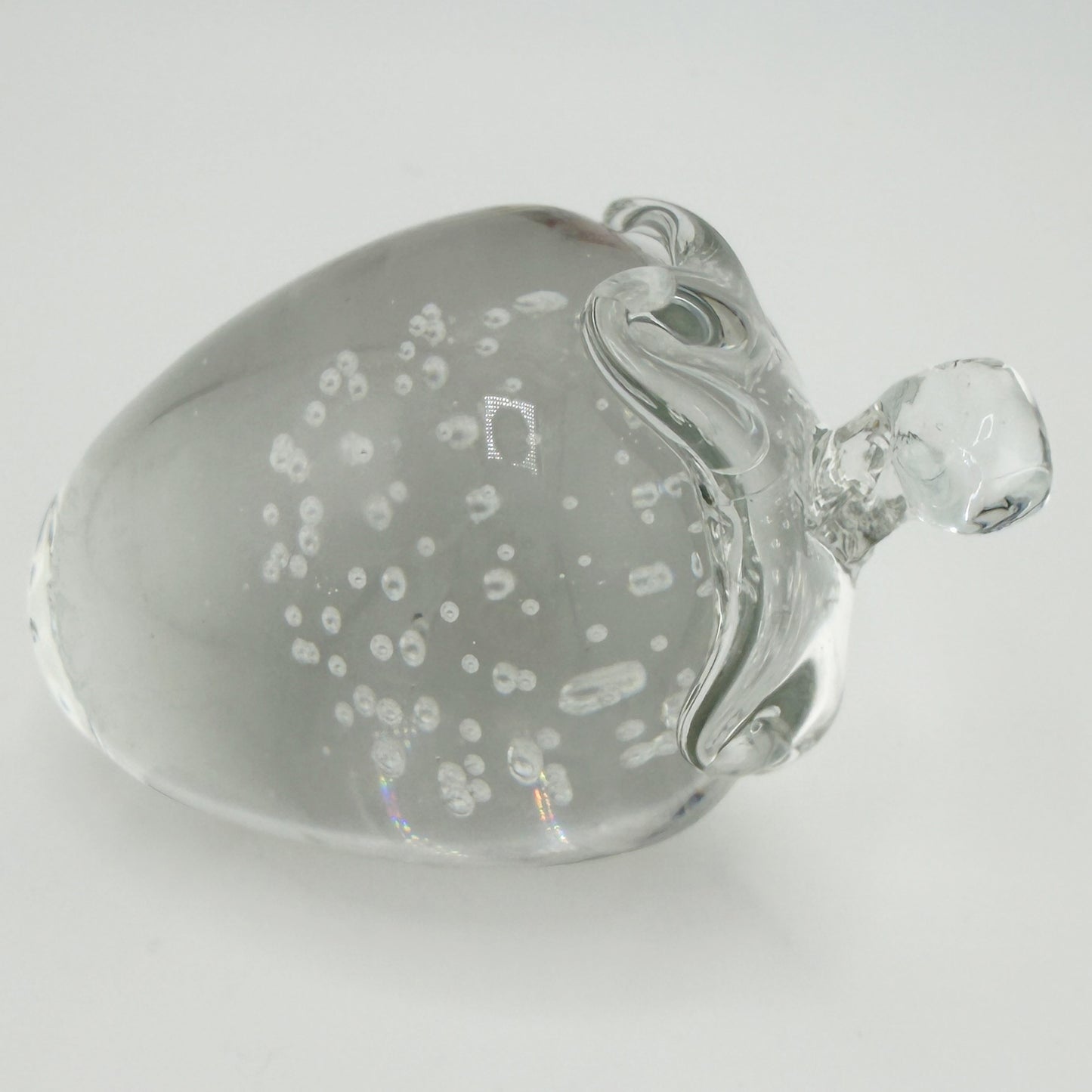 Murano Art Glass Strawberry Paperweight Sculpture with Controlled Bubbles