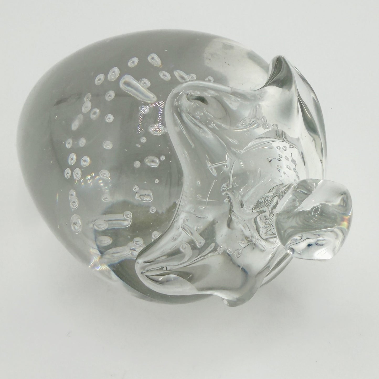 Murano Art Glass Strawberry Paperweight Sculpture with Controlled Bubbles