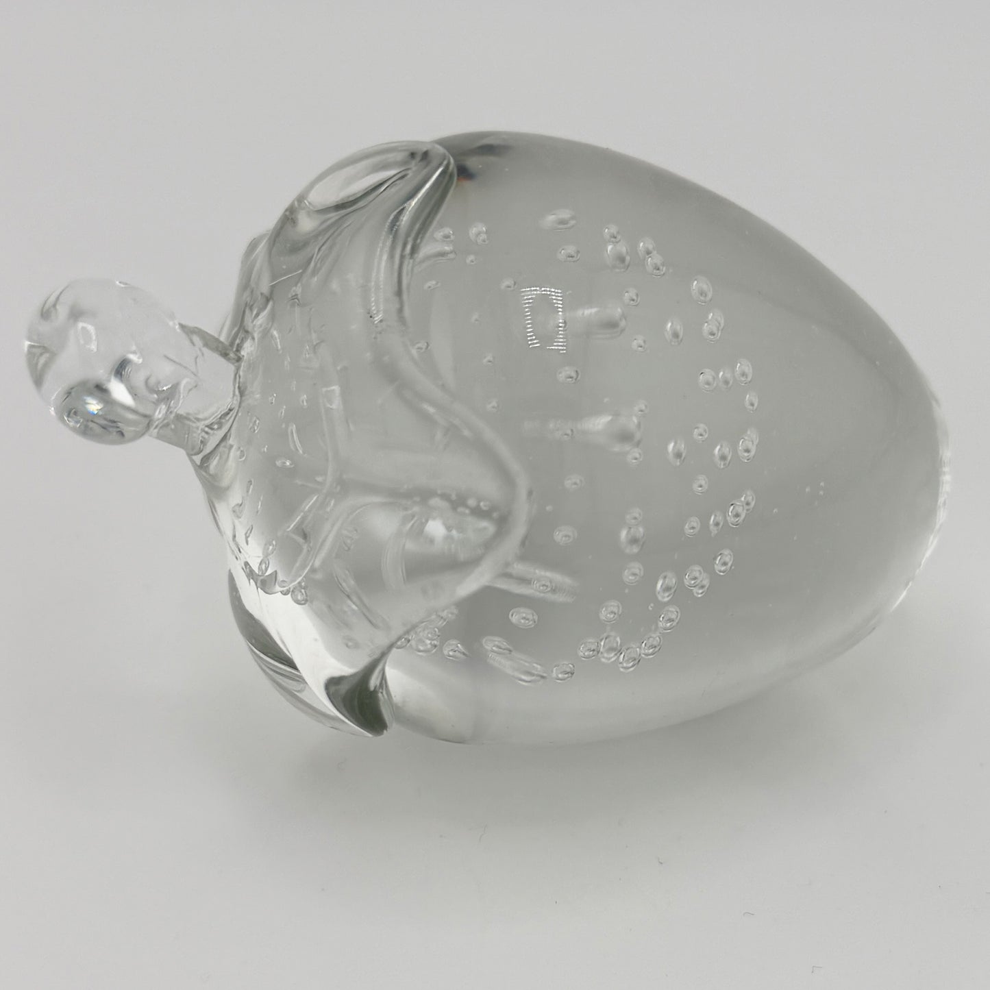 Murano Art Glass Strawberry Paperweight Sculpture with Controlled Bubbles