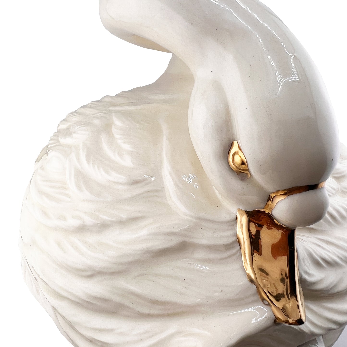 Vintage Ceramic Italian Swan Tureen with White Ladle and Lid - Hollywood Regency