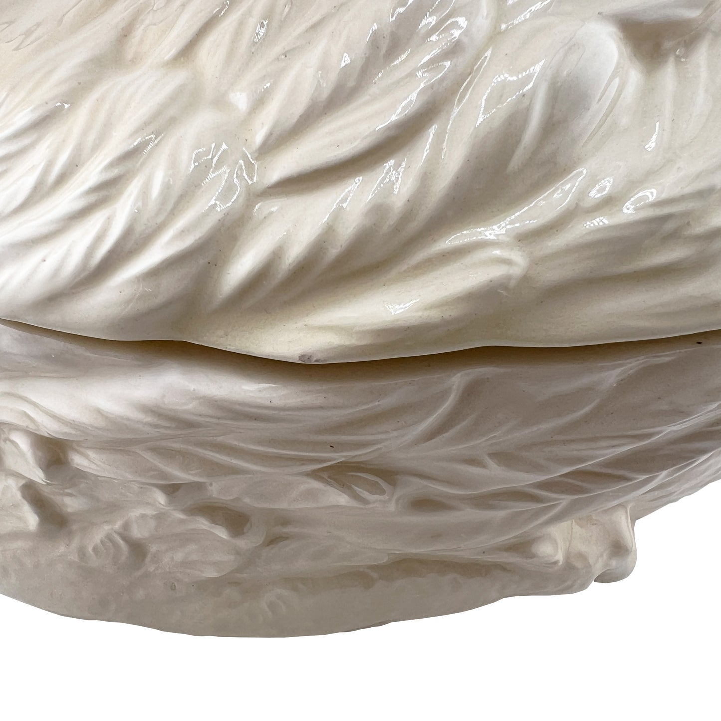 Vintage Ceramic Italian Swan Tureen with White Ladle and Lid - Hollywood Regency