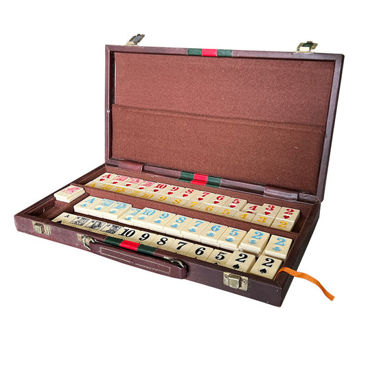 Vintage Rummy Game Board and Gucci Inspired Carrying Case in Red and Green