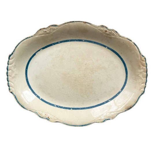 Antique Homer Laughlin “Virginia Rose” Oval Serving Platter – Blue Band Ironston