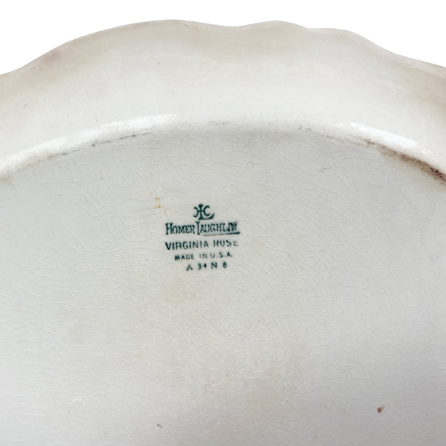 Antique Homer Laughlin “Virginia Rose” Oval Serving Platter – Blue Band Ironston
