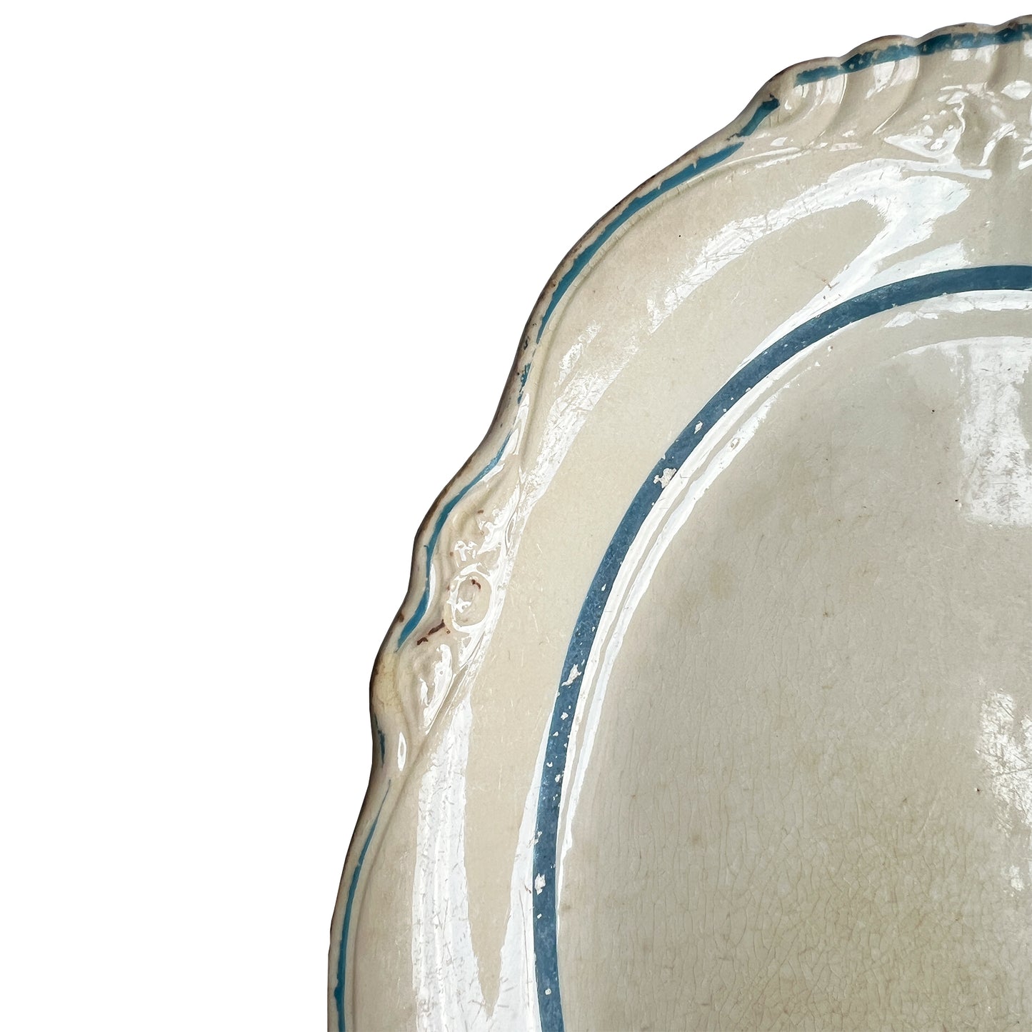 Antique Homer Laughlin “Virginia Rose” Oval Serving Platter – Blue Band Ironston