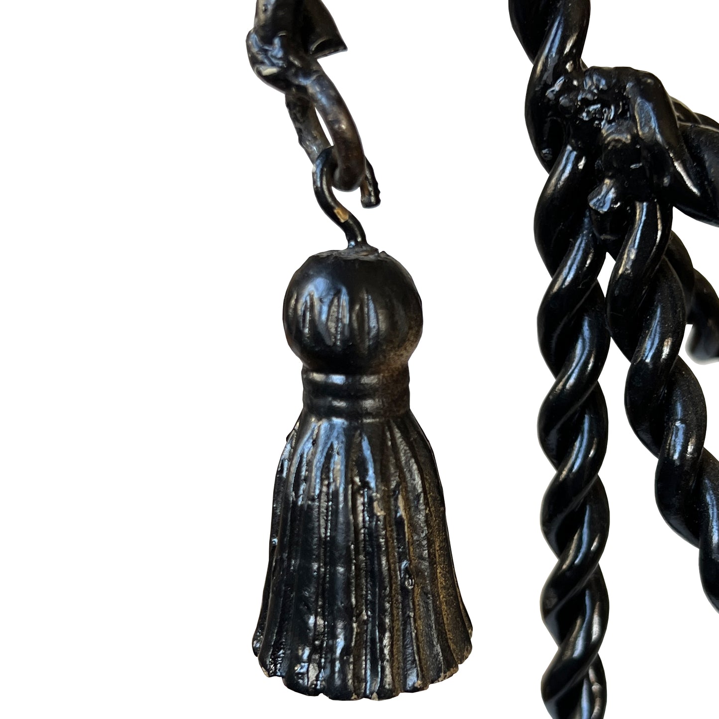 Vintage Twisted Iron Tassel Magazine Rack — Hollywood Regency Style