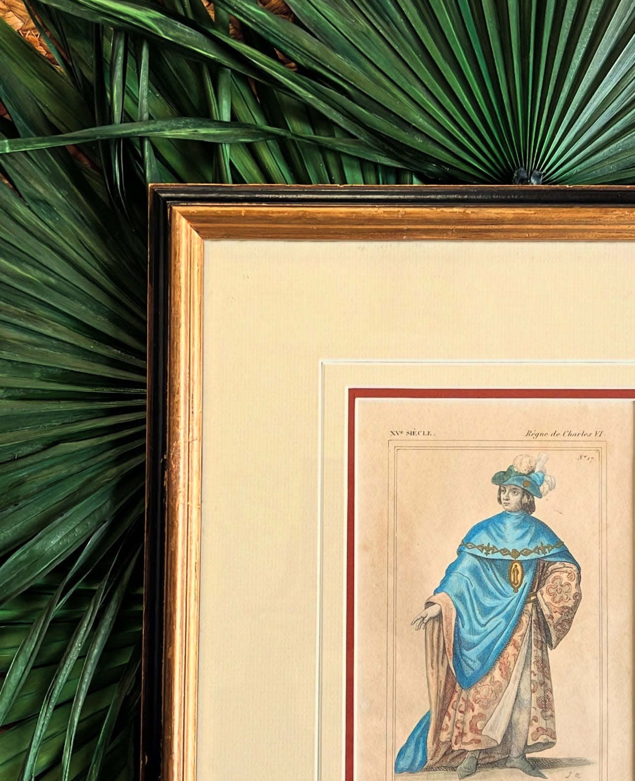 Hand Colored Gilt Framed Knight Print