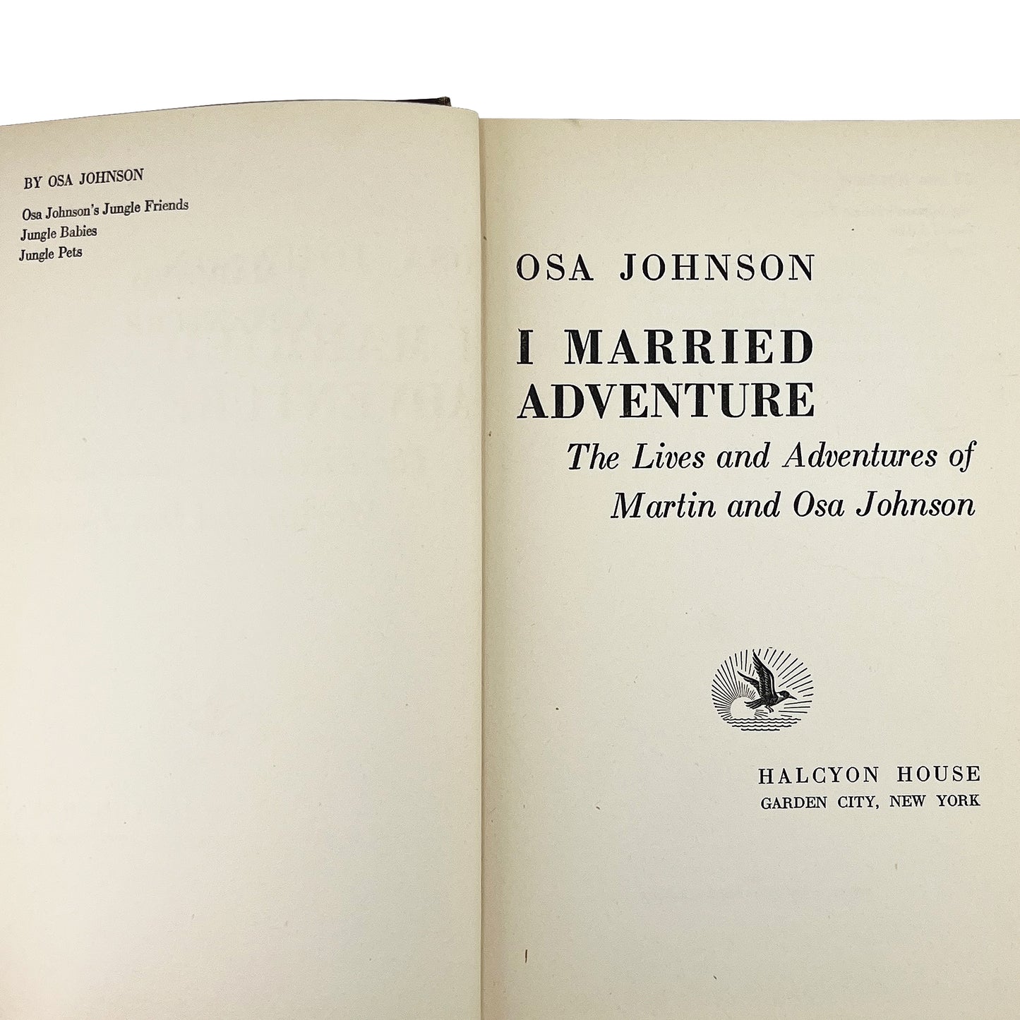 I Married Adventure by Osa Johnson, 1942 Zebra Cloth Safari Memoir