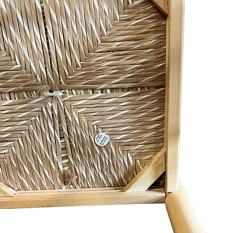 Set of 4 Italian Country Rush Seat Dining Chairs, Mid-Century Modern