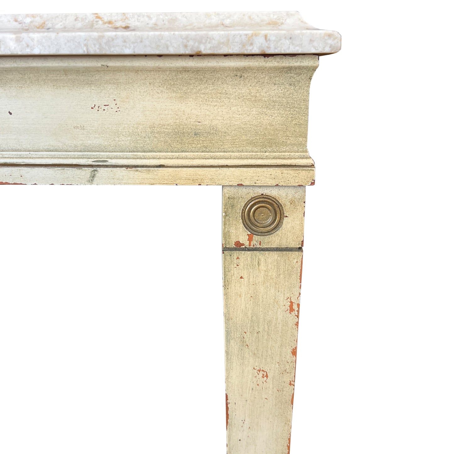 Italian Marble and Wood Side Table with Neoclassical Details