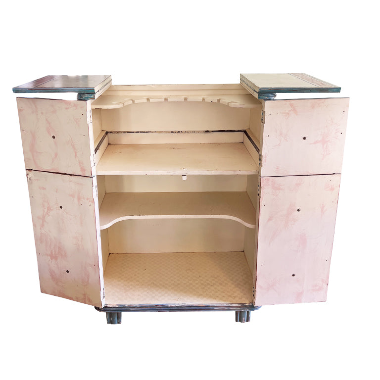 Art Deco Hand-Painted Southwestern Dry Bar Cabinet — Jonathan Parks Estate