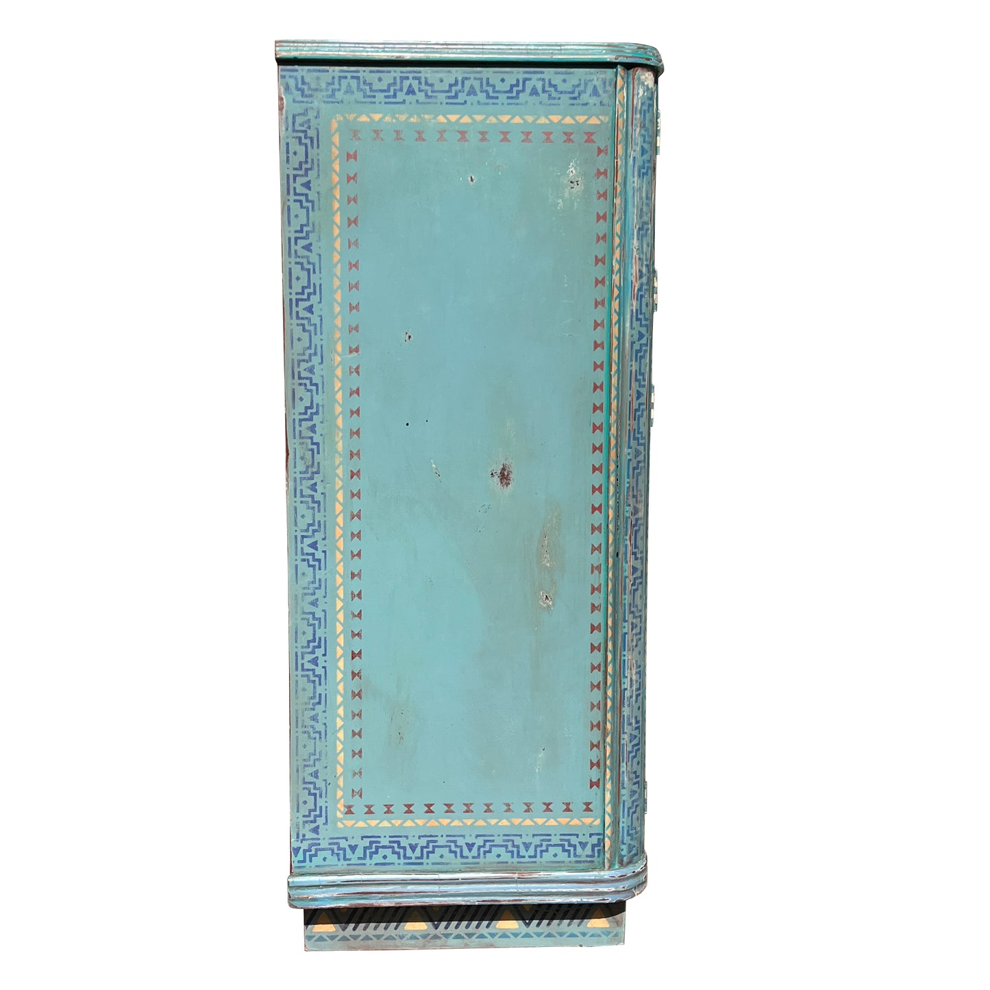 Art Deco Hand-Painted Southwestern Dry Bar Cabinet — Jonathan Parks Estate