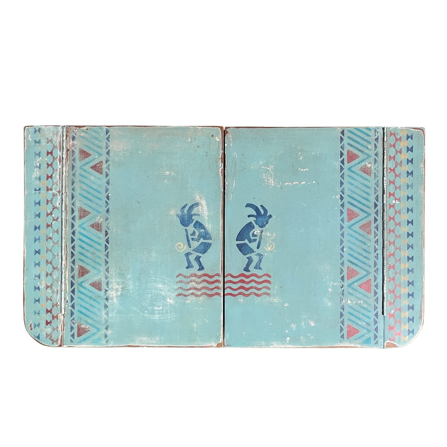 Art Deco Hand-Painted Southwestern Dry Bar Cabinet — Jonathan Parks Estate