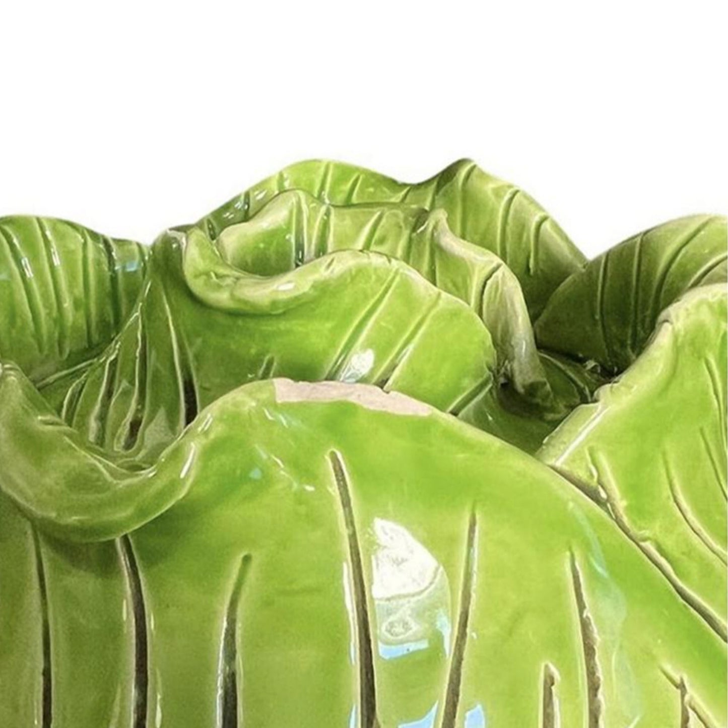 Mid 20th Century Signed Regency Green Ceramic Cabbage Tureen with Lid by Jean Roger Paris France