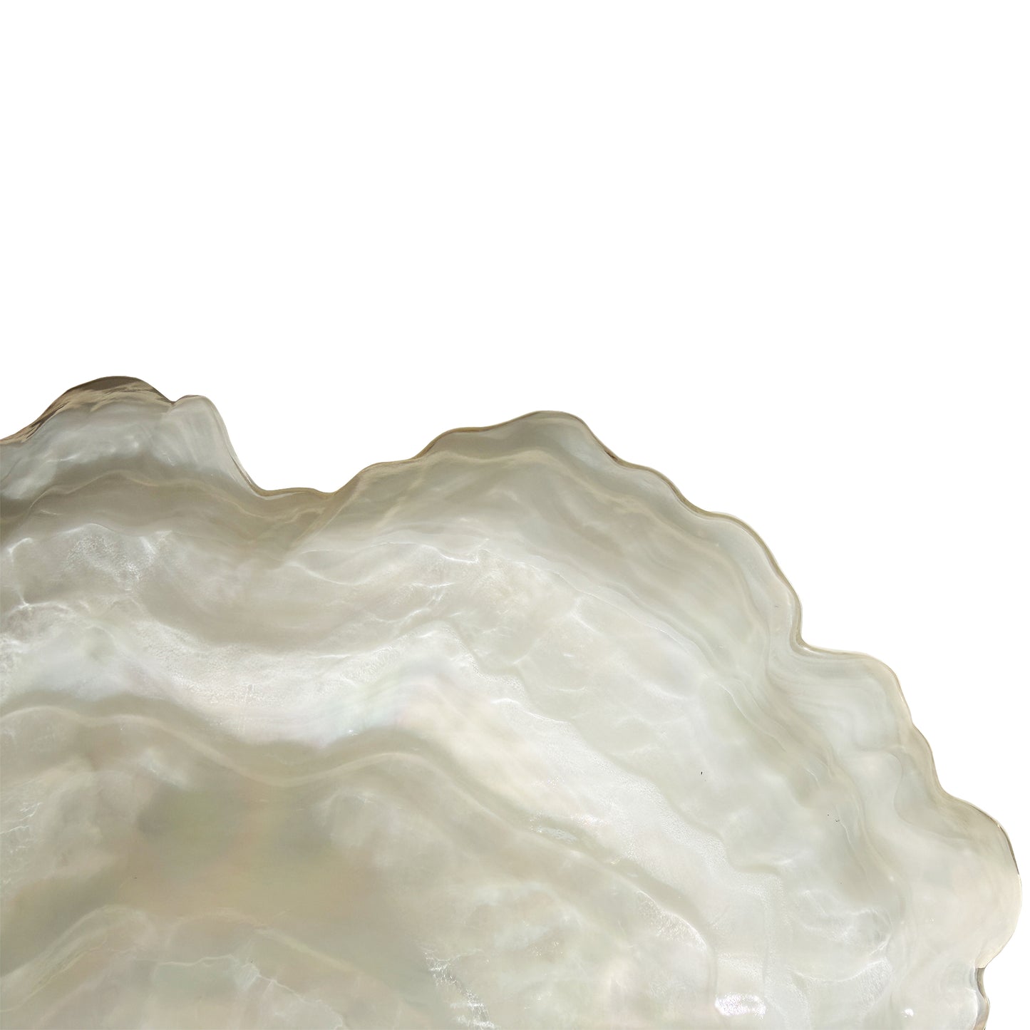 Don Shepherd Style Iridescent Icescape Lettuce Art Glass Centerpiece Bowl