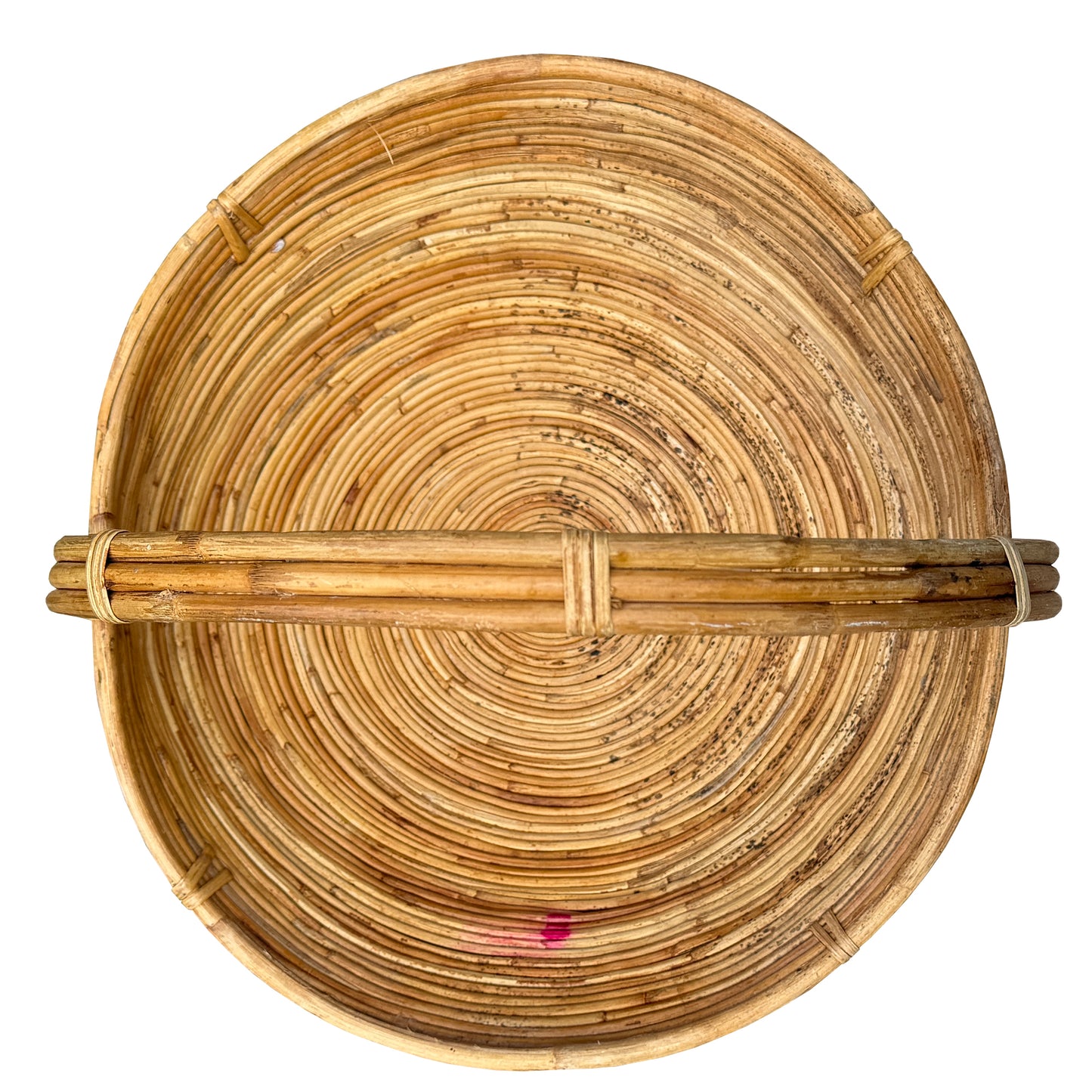 Monumental Organic Modern Rattan Market Basket, Gabriella Crespi Style