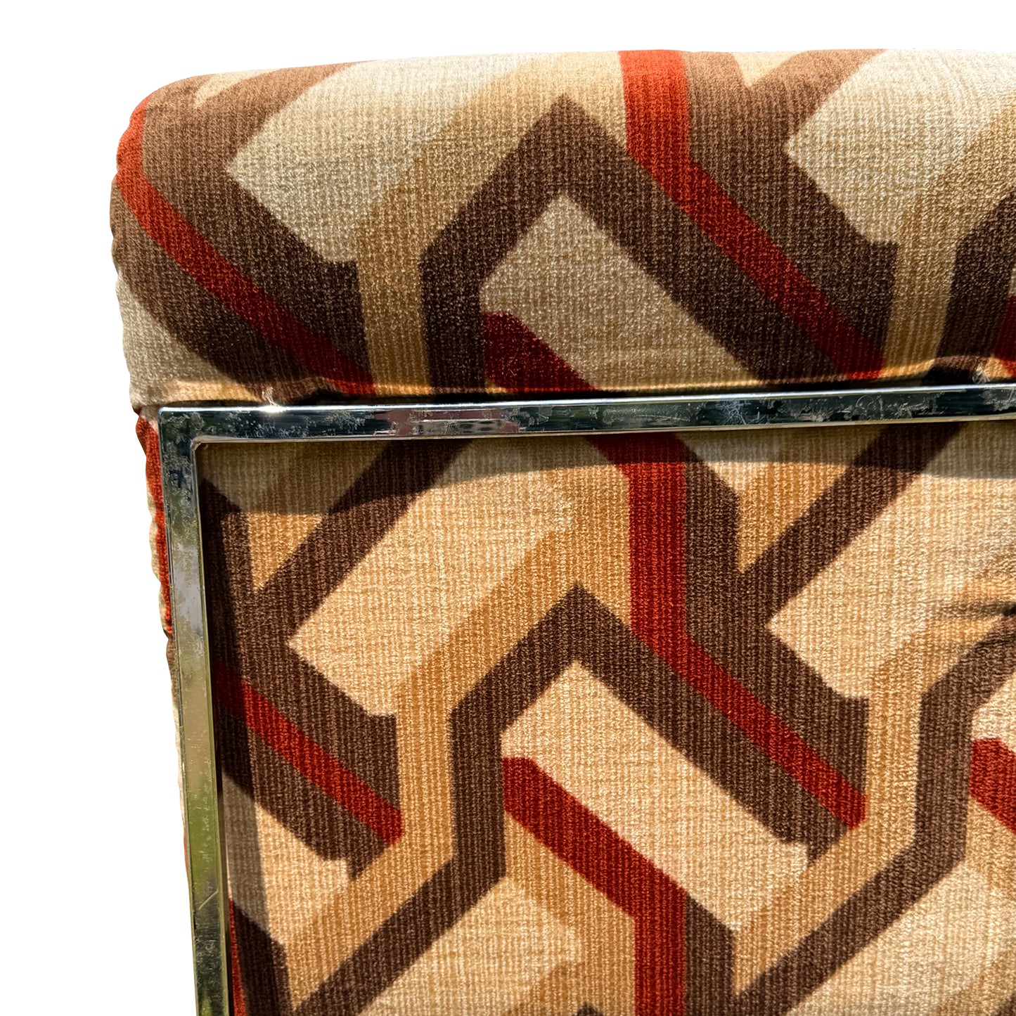 1970s Cal-Style Thin Line Metal Dining Chairs, Set of Four after Milo Baughman