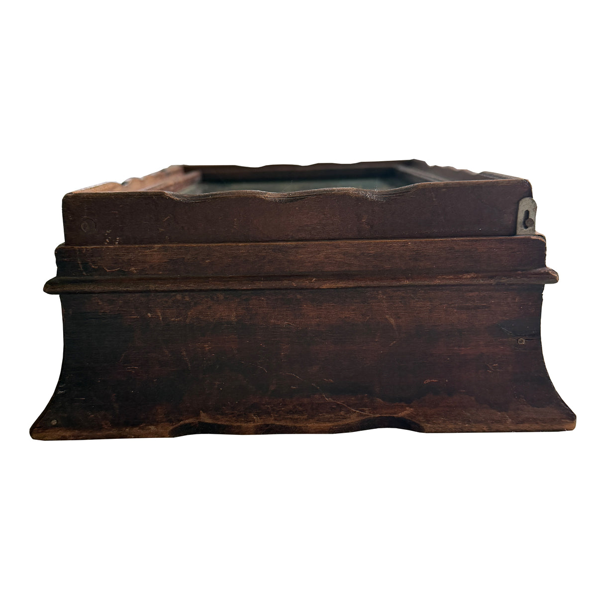 Nautical Wooden Jewelry Box with Sailing Ship Scene and Interior Mirror