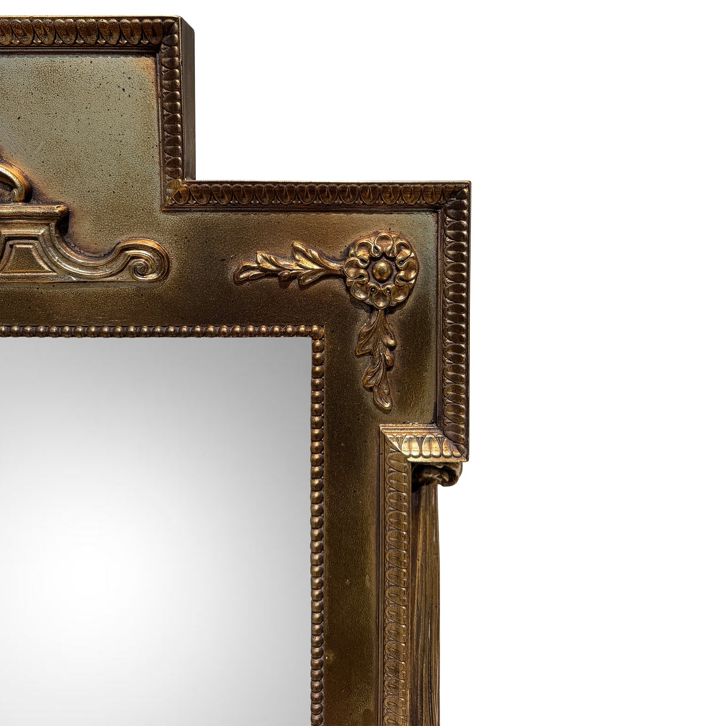 Vintage Neoclassical Giltwood Pier Mantel Mirror with Urn and Rosettes