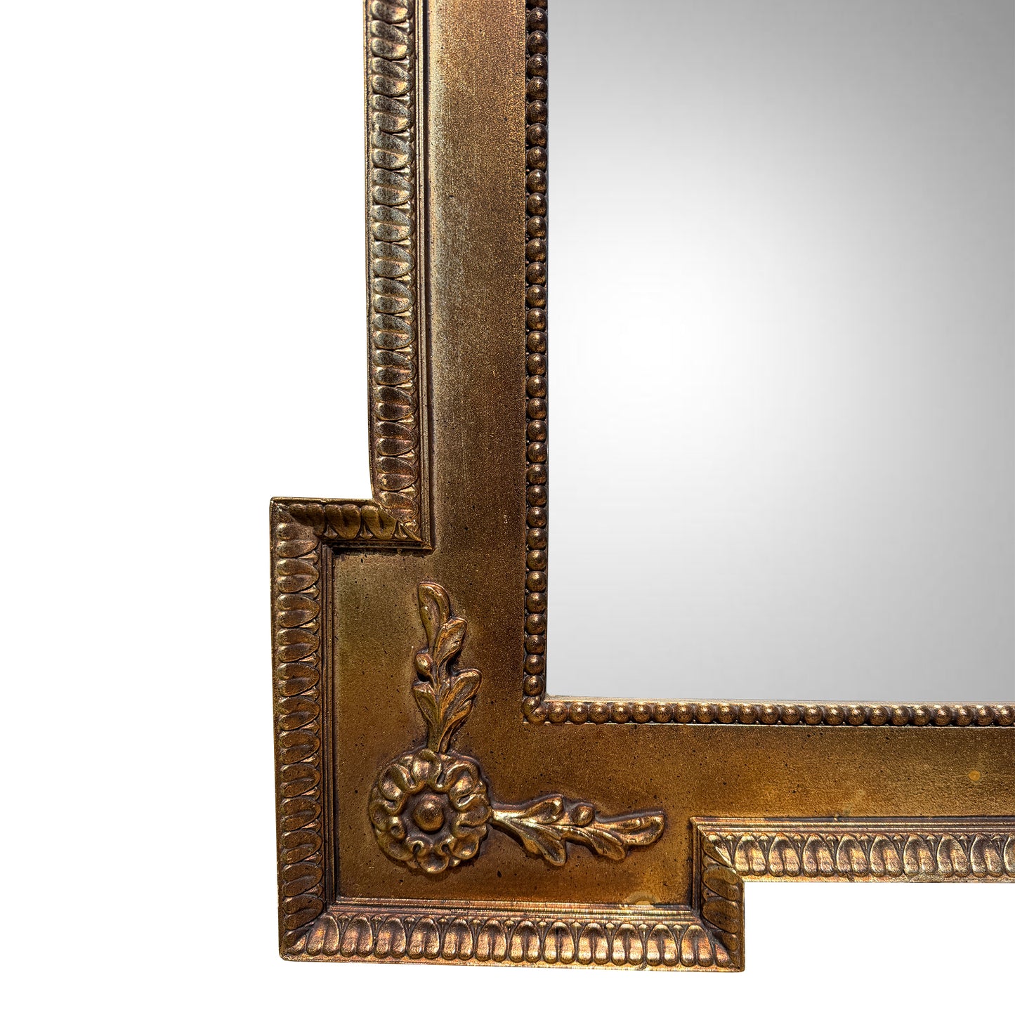 Vintage Neoclassical Giltwood Pier Mantel Mirror with Urn and Rosettes