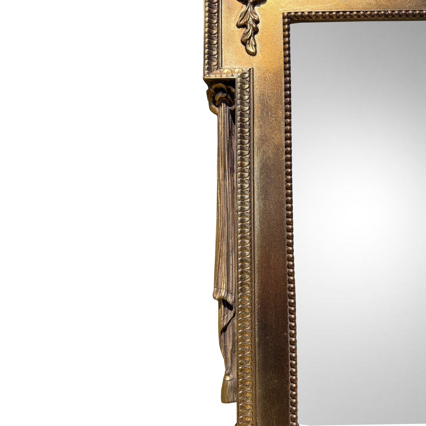 Vintage Neoclassical Giltwood Pier Mantel Mirror with Urn and Rosettes
