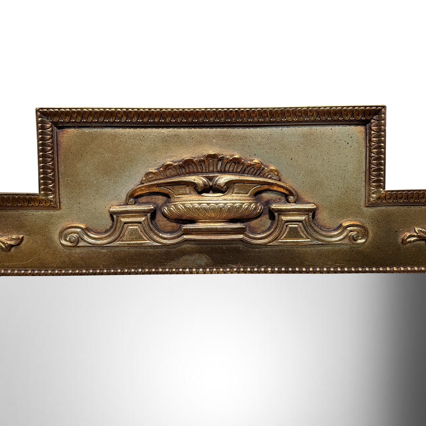 Vintage Neoclassical Giltwood Pier Mantel Mirror with Urn and Rosettes