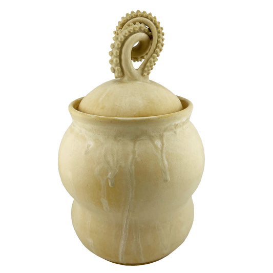 Sculptural Studio Pottery Vessel with Octopus Tentacle & Hidden Bell by Liv Egan