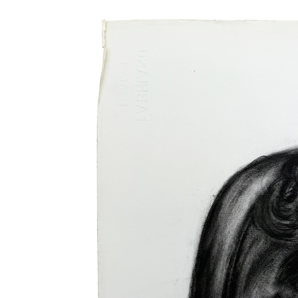 Vintage Charcoal Portrait Drawing of a Woman with Headband and Swept Curls