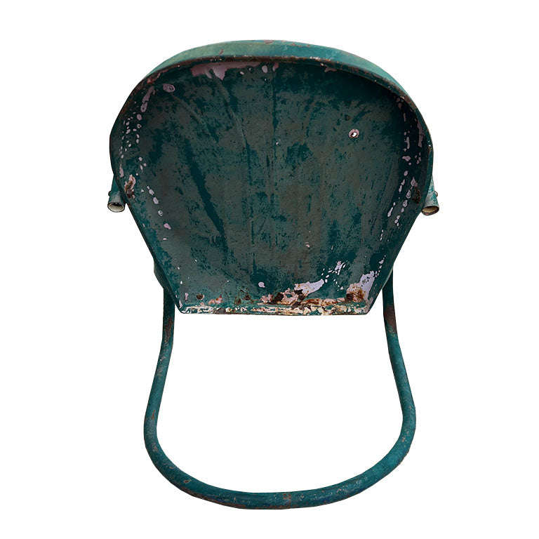 Mid Century South West Green Metal Patio or Garden Arm Chairs - A Pair