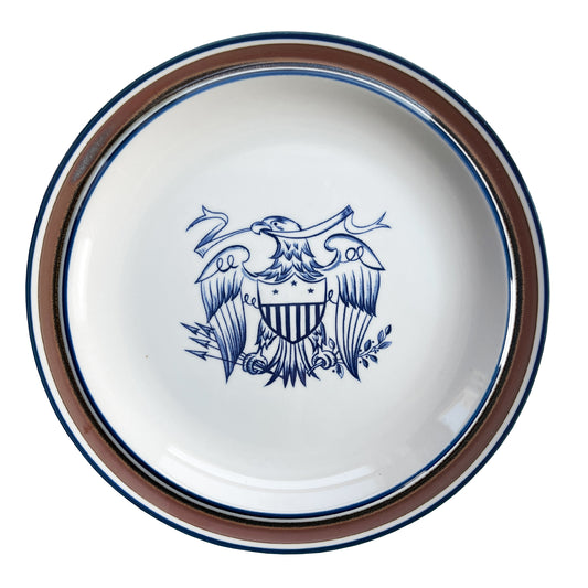 Salem Stoneware American Eagle Plate, Patriotic Blue White Plate