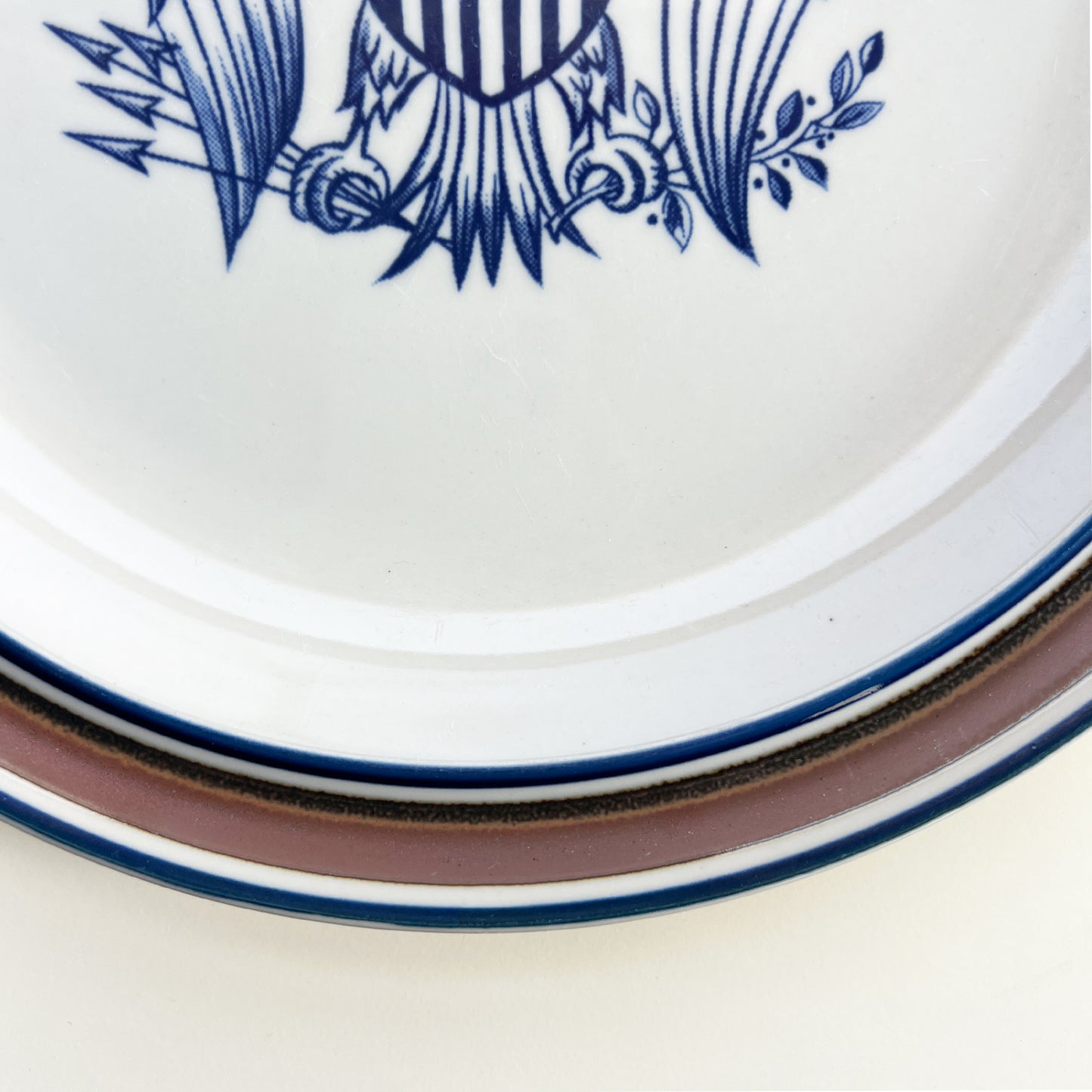 Salem Stoneware American Eagle Plate, Patriotic Blue White Plate