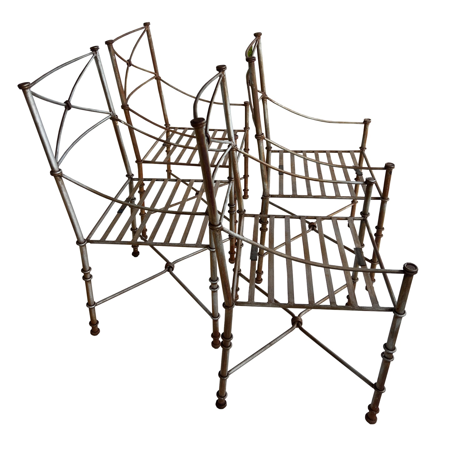 Set of Four Giacometti-Style Iron Chairs — Sculptural Modernist Italian Design, C. Late 20th Century