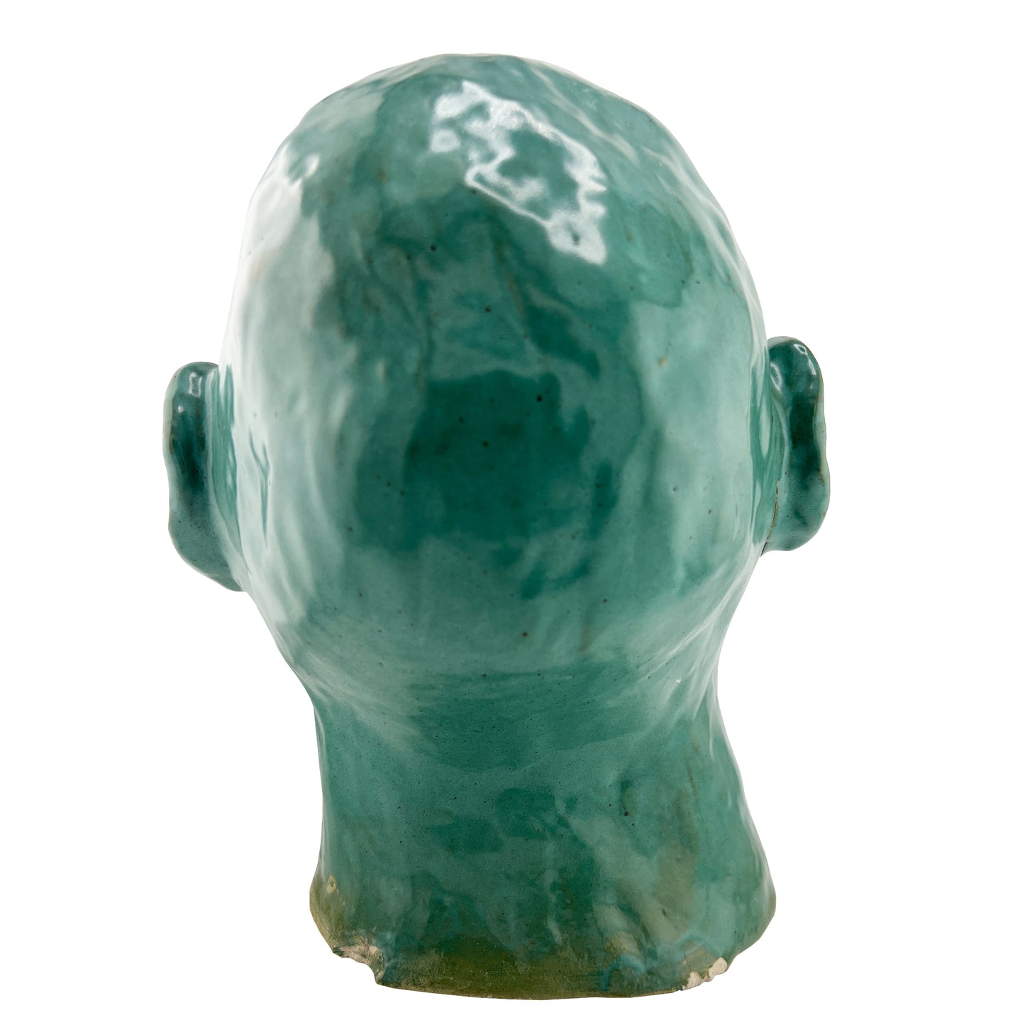 Ceramic Studio Art Bust in Verde Glaze from the Jonathan Parks Estate, Santa Fe