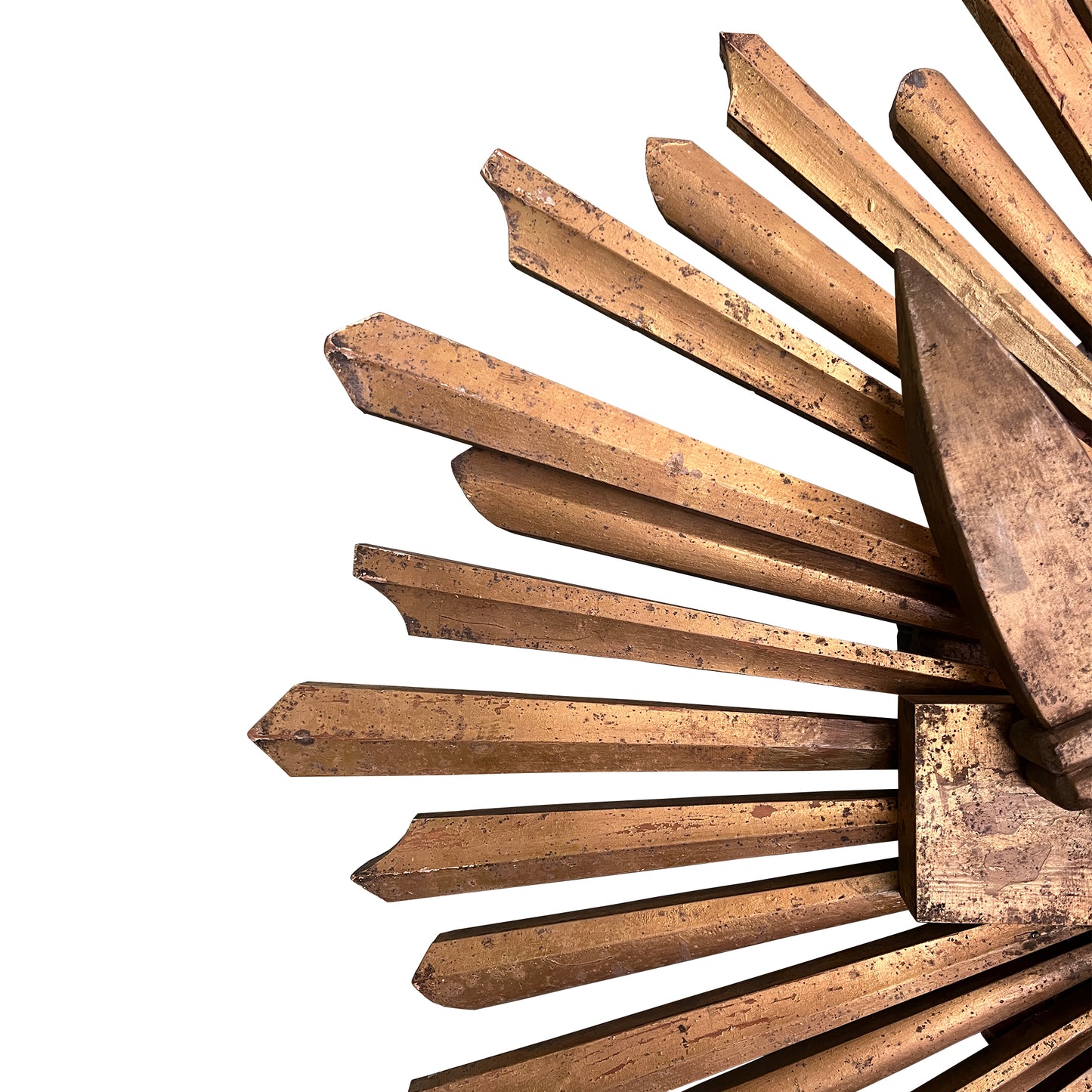 Monumental Spanish Colonial Giltwood Sunburst Reliquary Cross, New Mexico 1700s