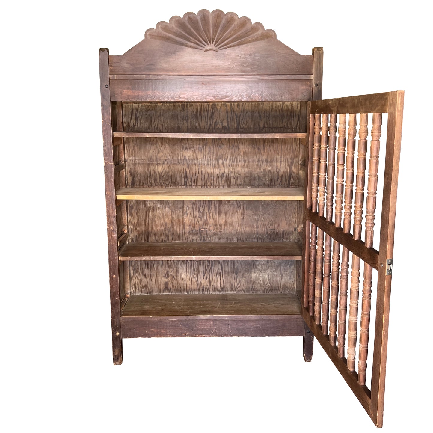 Primitive Spanish Colonial Bread Cupboard with Spindle Door, Santa Fe 1800s