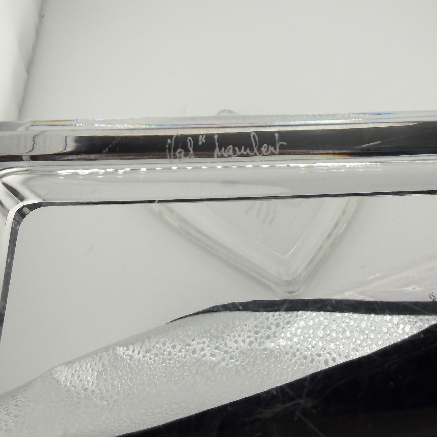 Val Saint Lambert Crystal Scorpion Covered Box, Belgian Zodiac Box - Signed
