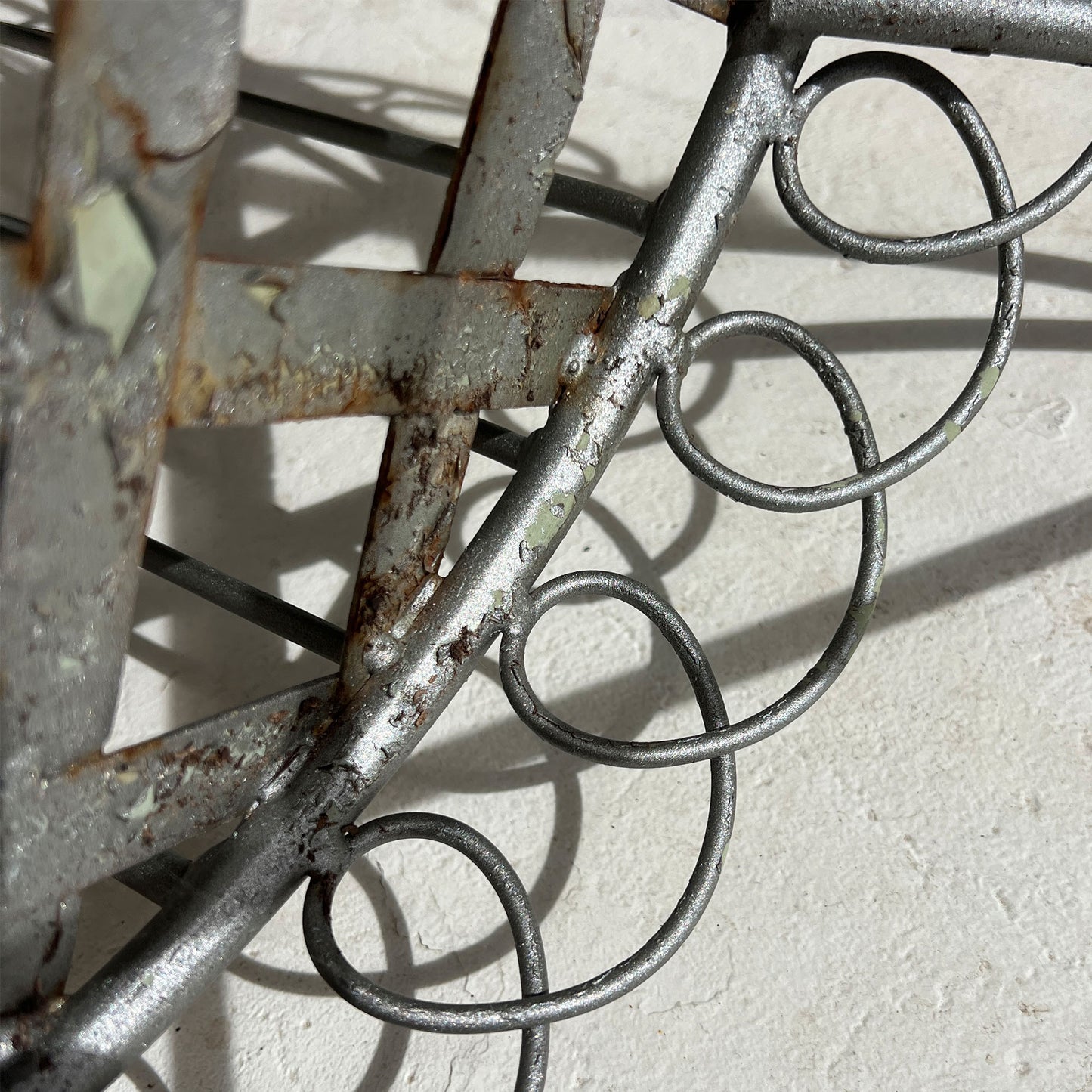 French Wrought Iron Garden Chair in the Style of Salterini in Silver