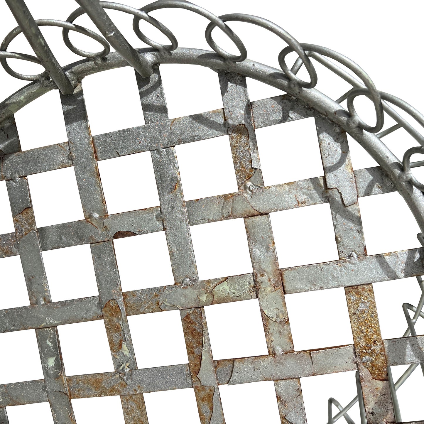 French Wrought Iron Garden Chair in the Style of Salterini in Silver