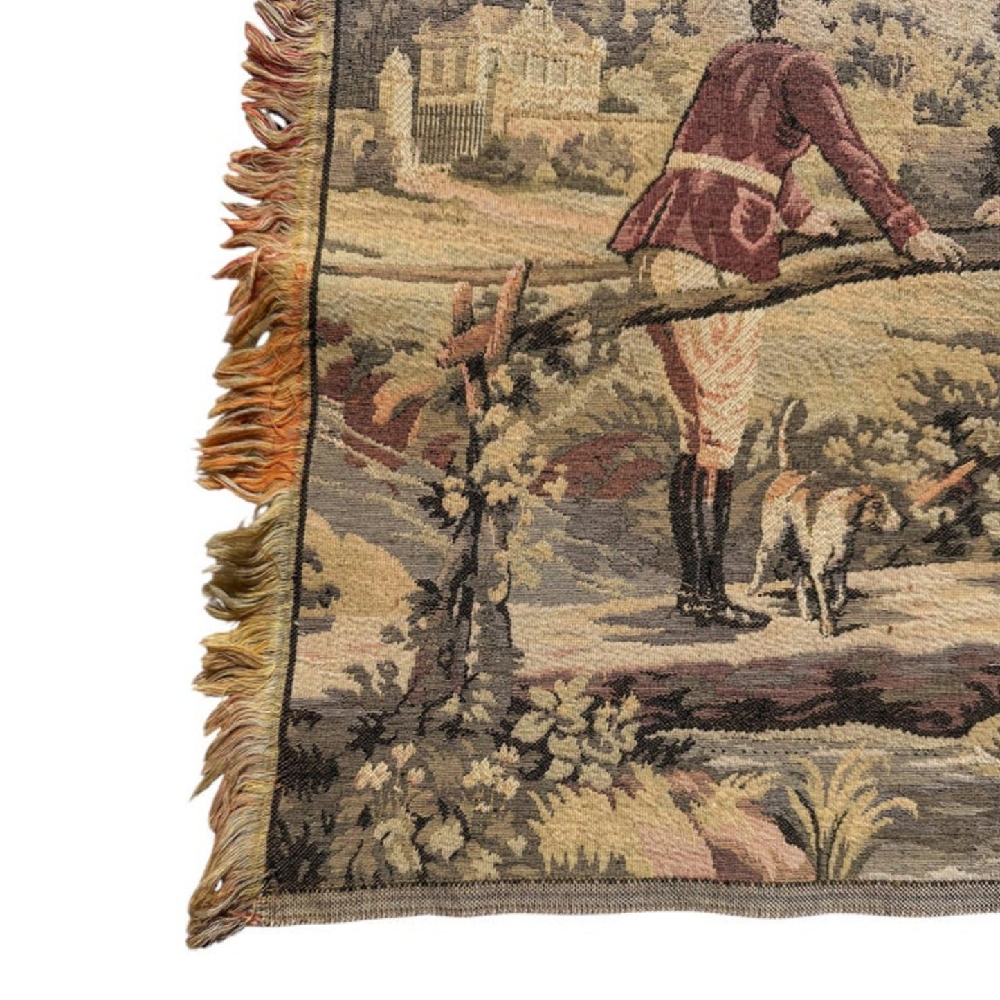 Vintage French Aubusson Style Pastoral Courtship Jacquard Tapestry