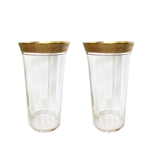 Tiffin Gold Rimmed High Balls - A Pair