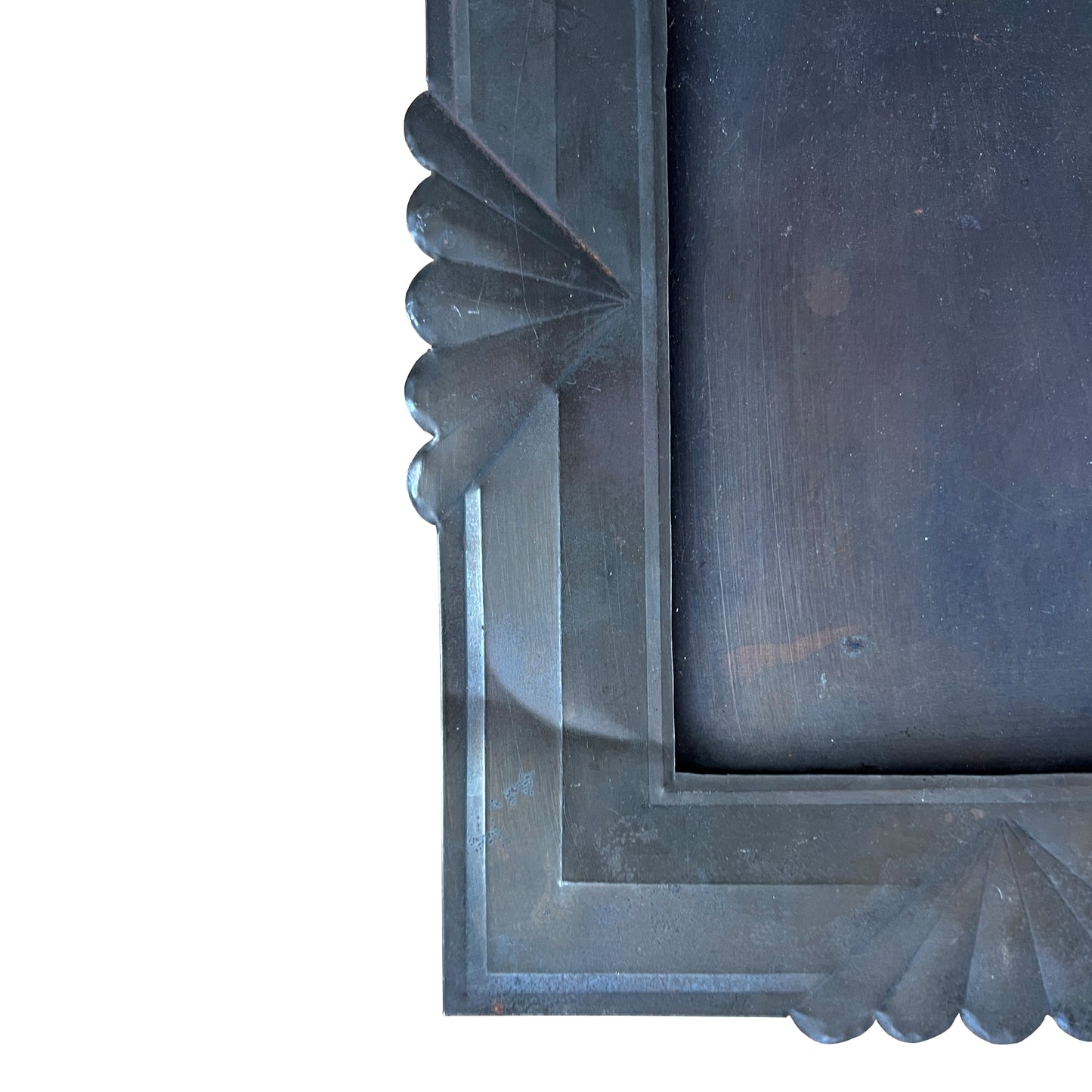 Art Deco Handcrafted Metal Picture Frame with Fan Motifs, Jonathan Parks Estate