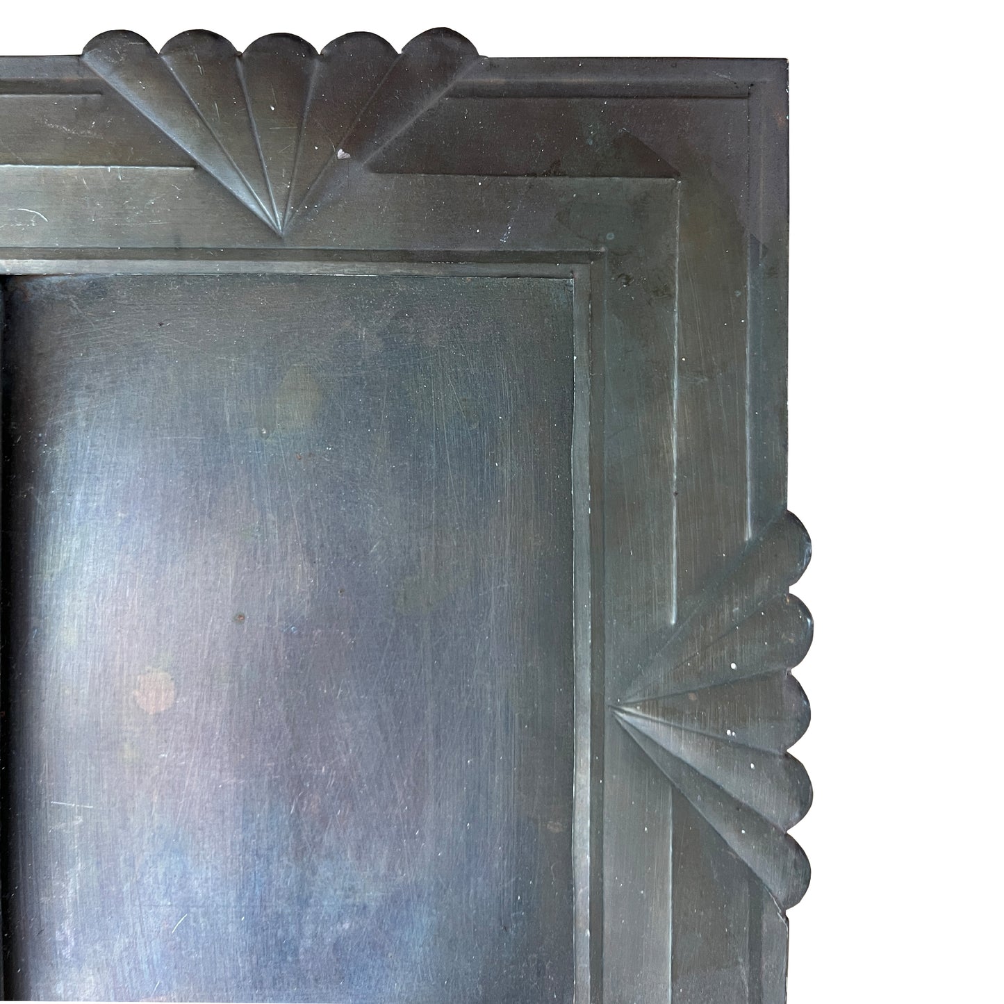 Art Deco Handcrafted Metal Picture Frame with Fan Motifs, Jonathan Parks Estate