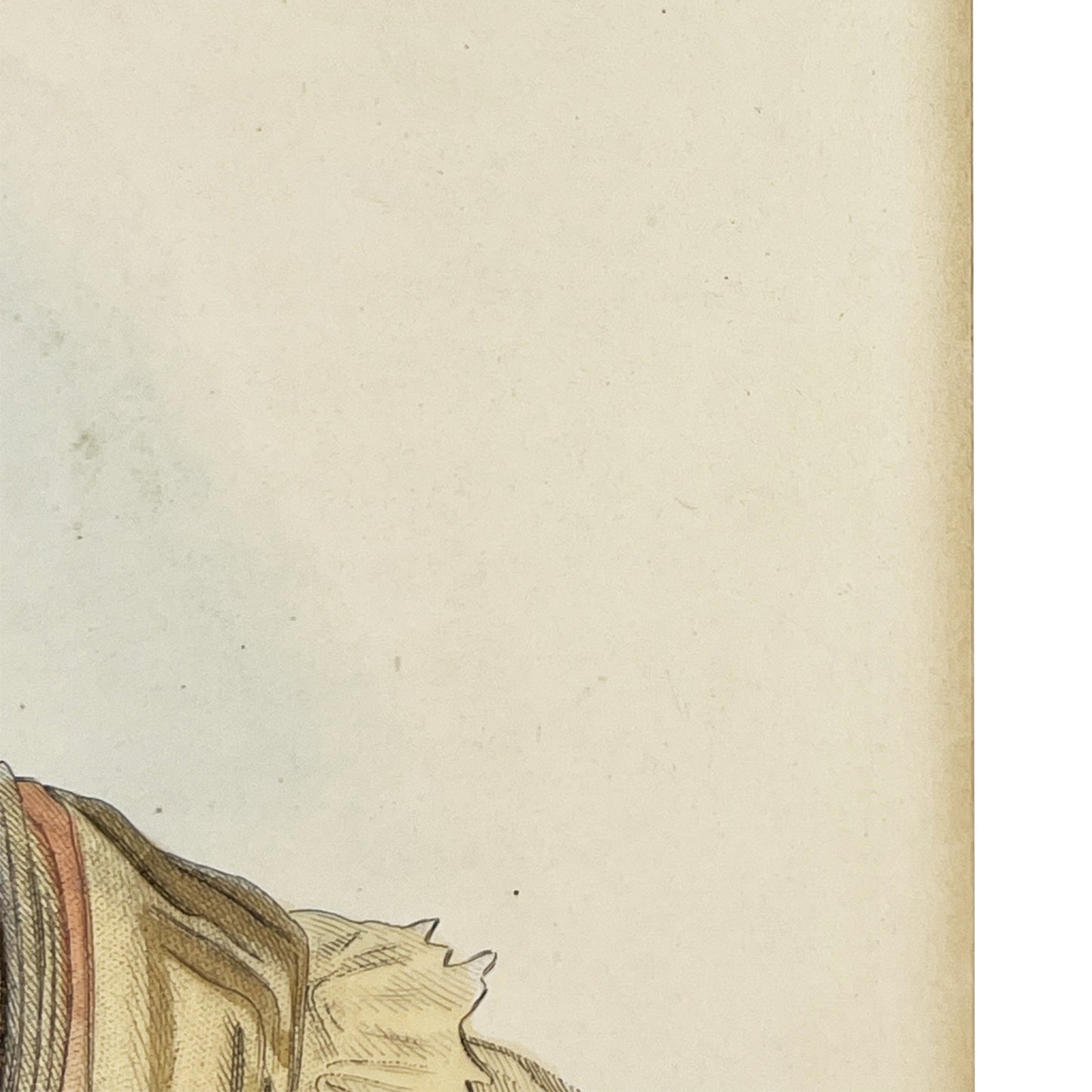 Antique Hand-Colored Engraving Tuch-ee Cherokee Chief After Catlin c 1845