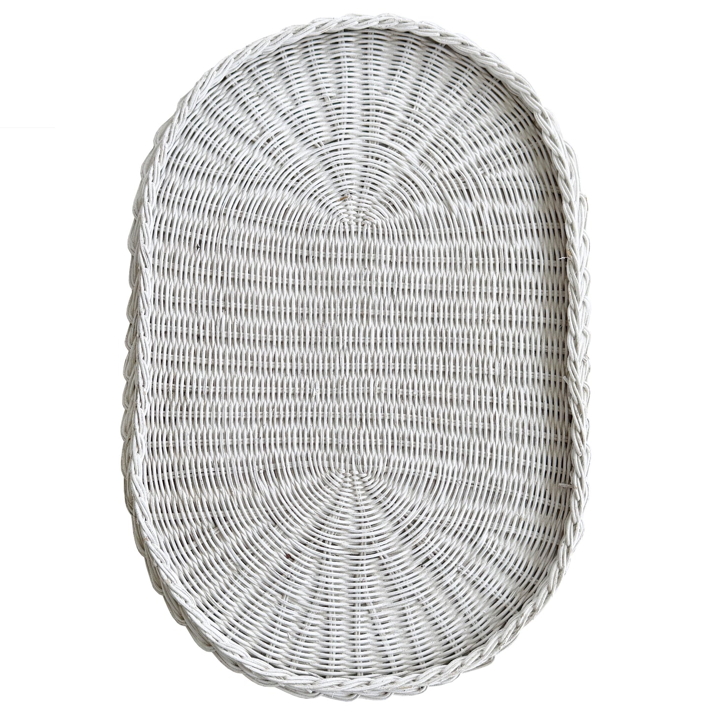 Vintage White Wicker Elephant Side Table or Plant Stand - Hollywood Regency