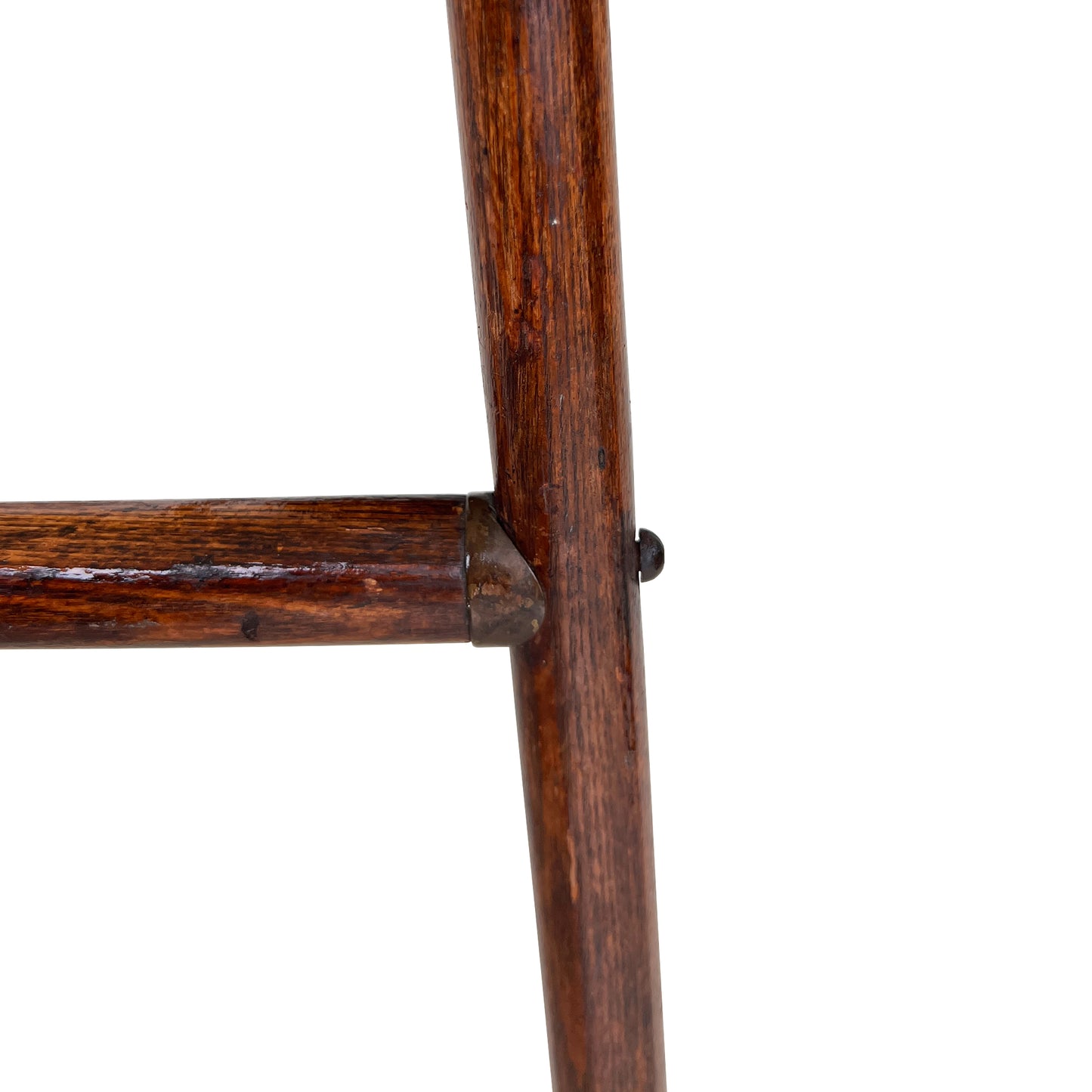 Large Stick and Ball English Victorian Campaign Floor Easel in Turned Wood 1900s