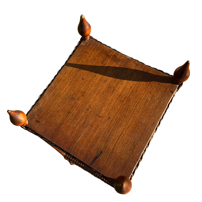 Antique Aesthetic Movement Spool-Turned and Rope-Carved Accent Table, c.1890