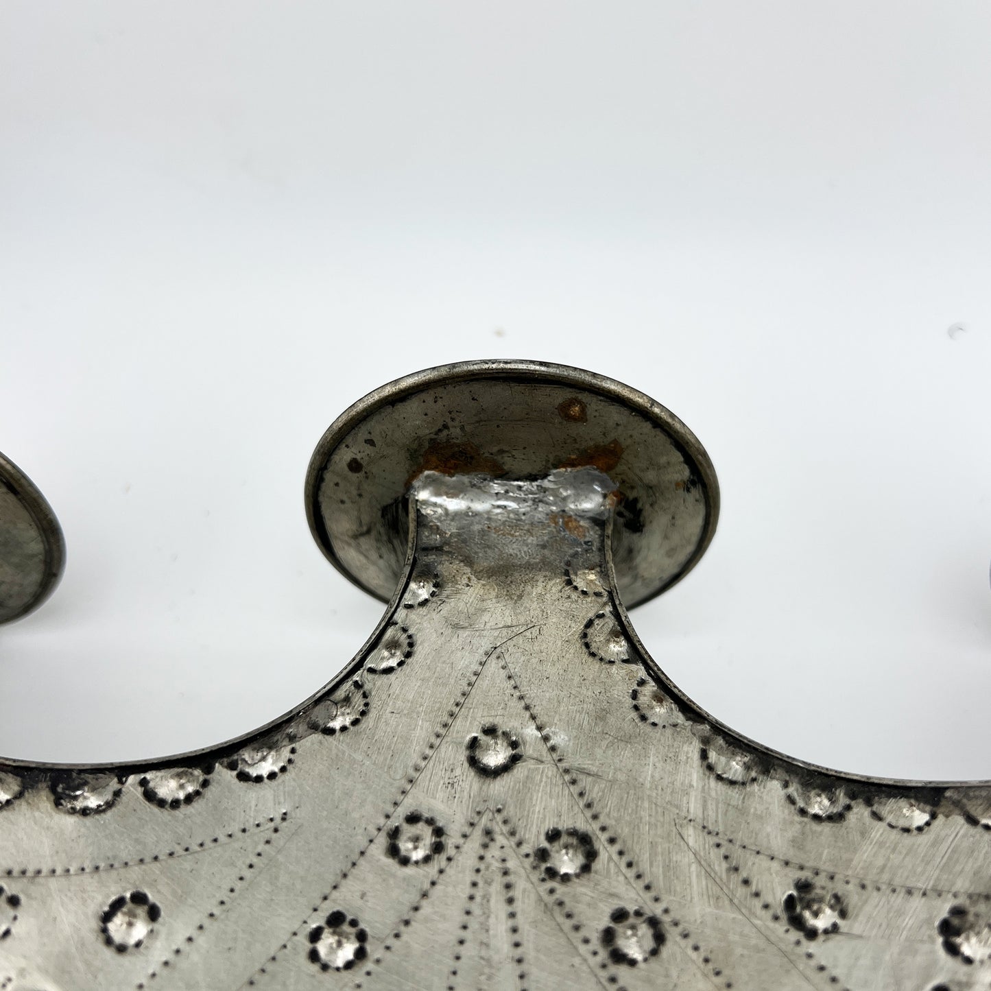 Mexican Tin Candleholder – Hand-Punched Folk Art from the Jonathan Parks Estate, Santa Fe