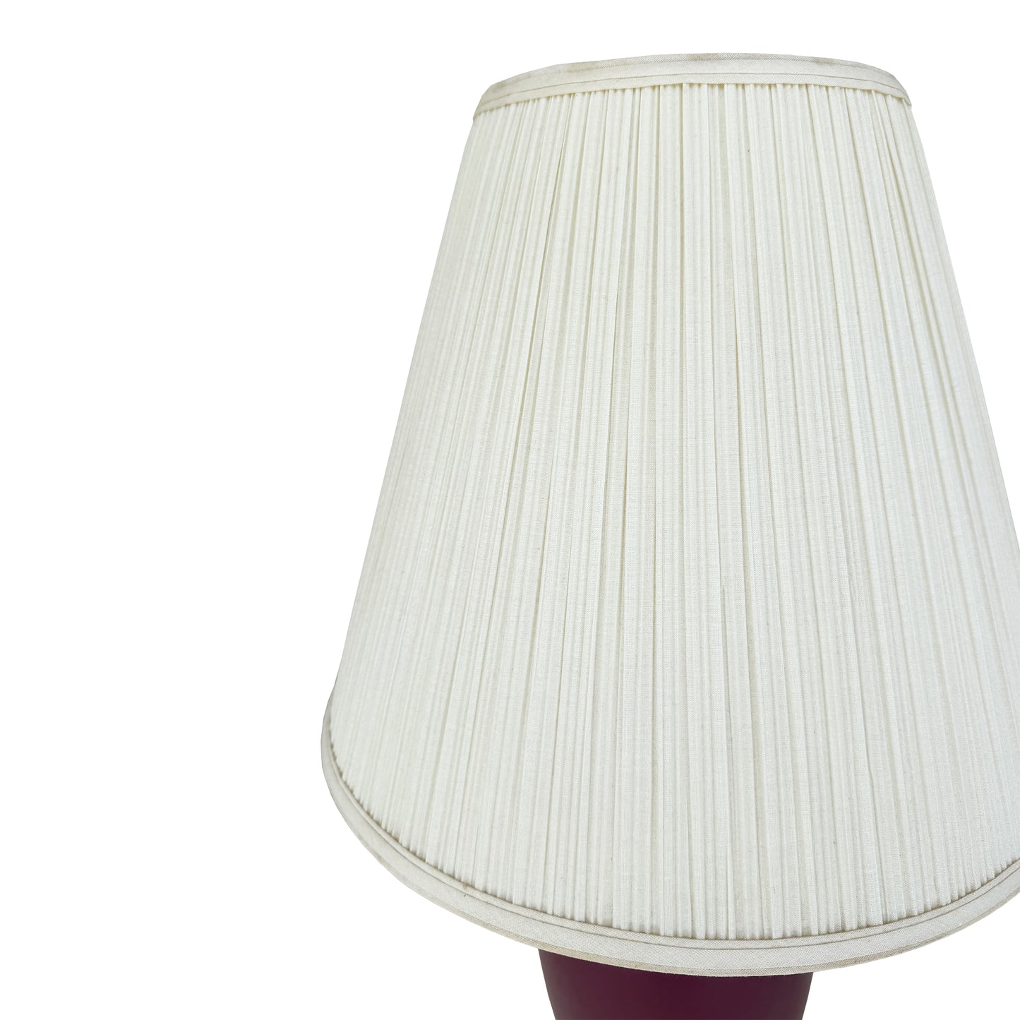 Pair of Vintage Sang de Boeuf Oxblood Glazed Ceramic and Brass Table Lamps