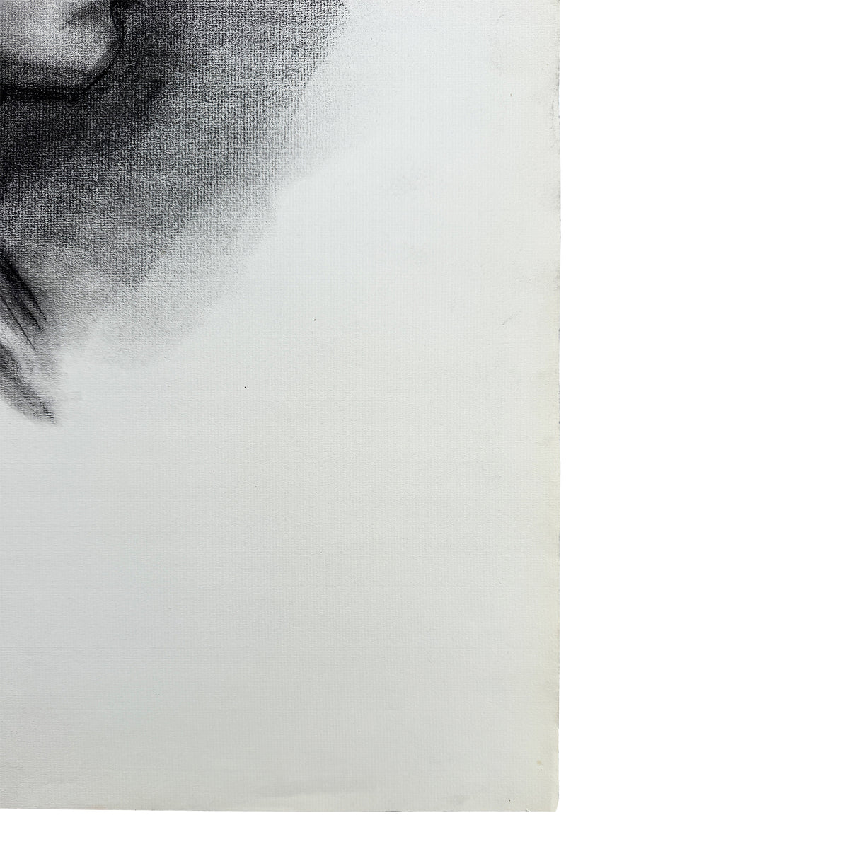 Vintage Charcoal Portrait Drawing of a Woman with Headband and Swept Curls